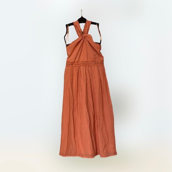 Dress LC Lauren Conrad Orange Medium Midi - Picture 3 of 7